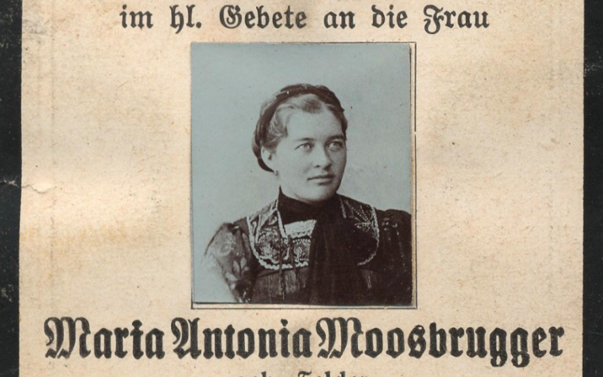 Sterbeanzeige Maria Antonia Moosbrugger